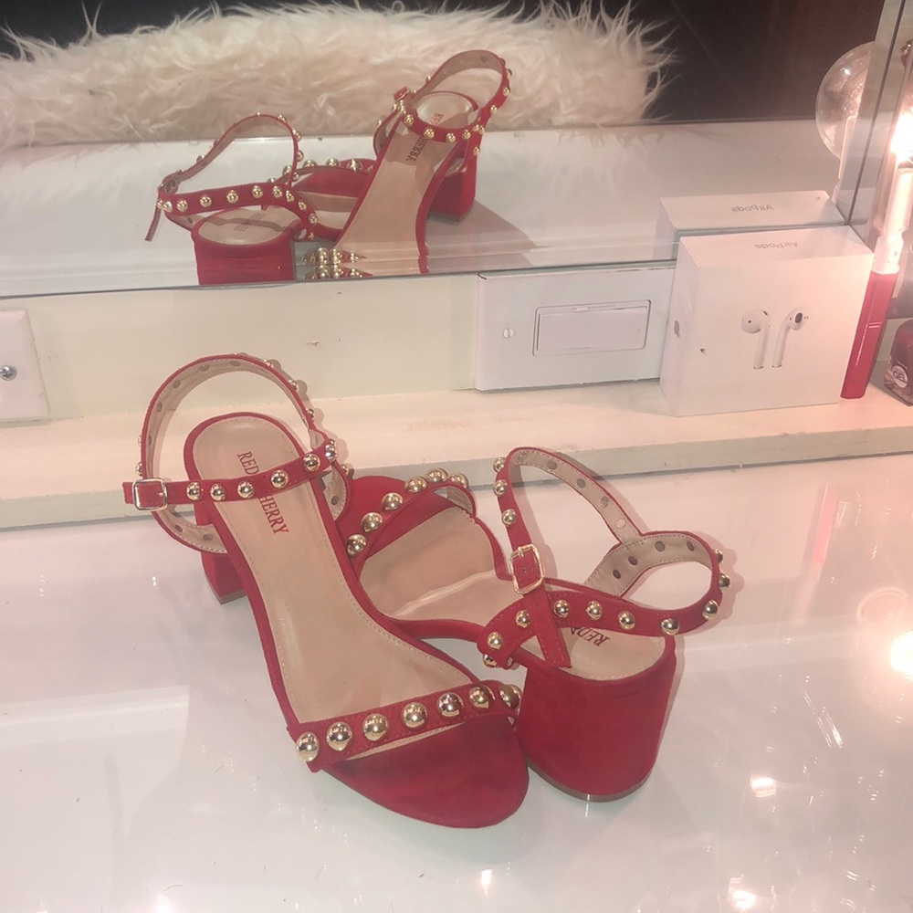 A nice red low high heel